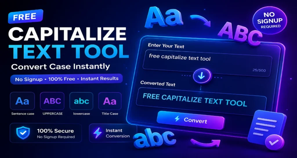 Free Capitalize Text Tool online interface