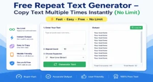 Repeat Text Generator (Free) – Copy Text Multiple Times Instantly